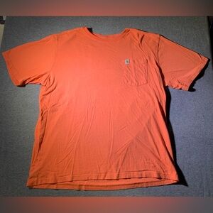 Carhartt Shirt Xxl Pocket Crew Neck Short Sleeve Orange